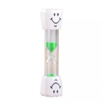 3 Minutes Smiling Face The Hourglass for Kids Toothbrush Timer Sand Clock, green sand